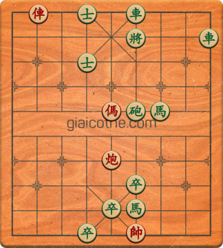 Bàn cờ tướng bài tập Cờ Tướng Haga thế Dễ ván 196 - Độ khó Dễ