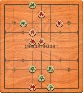 Bàn cờ tướng bài tập Cờ Tướng Haga thế Dễ ván 421 - Độ khó Trung Bình