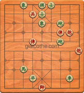 Bàn cờ tướng bài tập Cờ Tướng Haga thế Dễ ván 447 - Độ khó Trung Bình