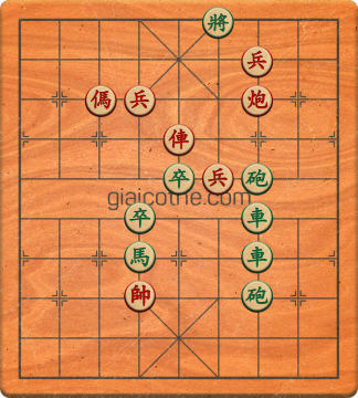 Bàn cờ tướng bài tập Cờ Tướng Khó Nhất màn 1 ván 180 - Độ khó Trung Bình