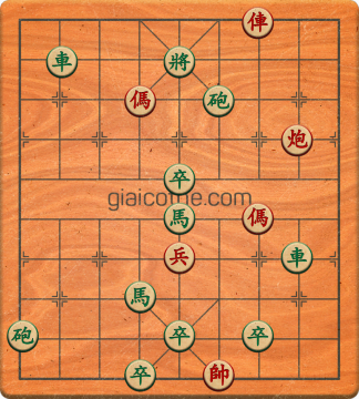 Bàn cờ tướng bài tập Cờ Tướng Khó Nhất màn 1 ván 222 - Độ khó Trung Bình