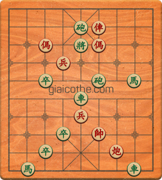 Bàn cờ tướng bài tập Cờ Tướng Khó Nhất màn 1 ván 300 - Độ khó Trung Bình