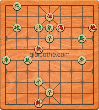Bàn cờ tướng bài tập Cờ Tướng Khó Nhất màn 1 ván 610 - Độ khó Trung Bình