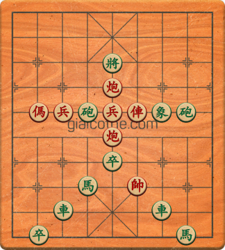 Bàn cờ tướng bài tập Cờ Tướng Khó Nhất màn 2 ván 821 - Độ khó Trung Bình