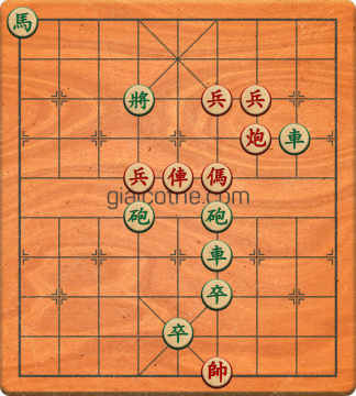 Bàn cờ tướng bài tập Cờ Tướng Khó Nhất màn 3 ván 156 - Độ khó Khó