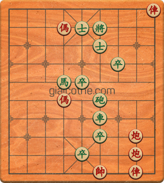 Bàn cờ tướng bài tập Cờ Tướng Khó Nhất màn 3 ván 222 - Độ khó Khó