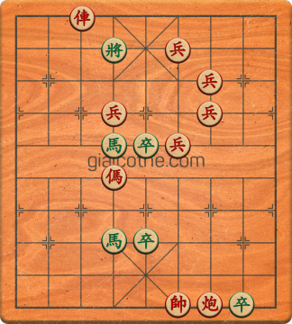 Bàn cờ tướng bài tập Cờ Tướng Khó Nhất màn 3 ván 224 - Độ khó Khó