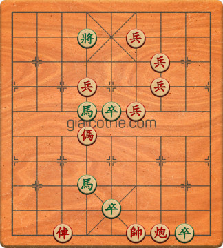 Bàn cờ tướng bài tập Cờ Tướng Khó Nhất màn 3 ván 325 - Độ khó Khó