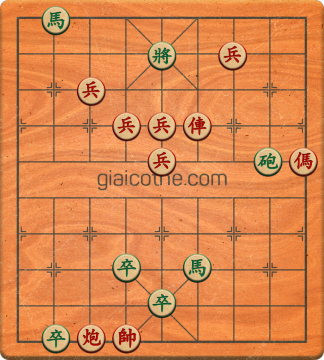 Bàn cờ tướng bài tập Cờ Tướng Khó Nhất màn 3 ván 77 - Độ khó Khó