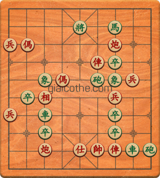 Bàn cờ tướng bài tập Cờ Tướng Khó Nhất màn 5 ván 54 - Độ khó Trung Bình